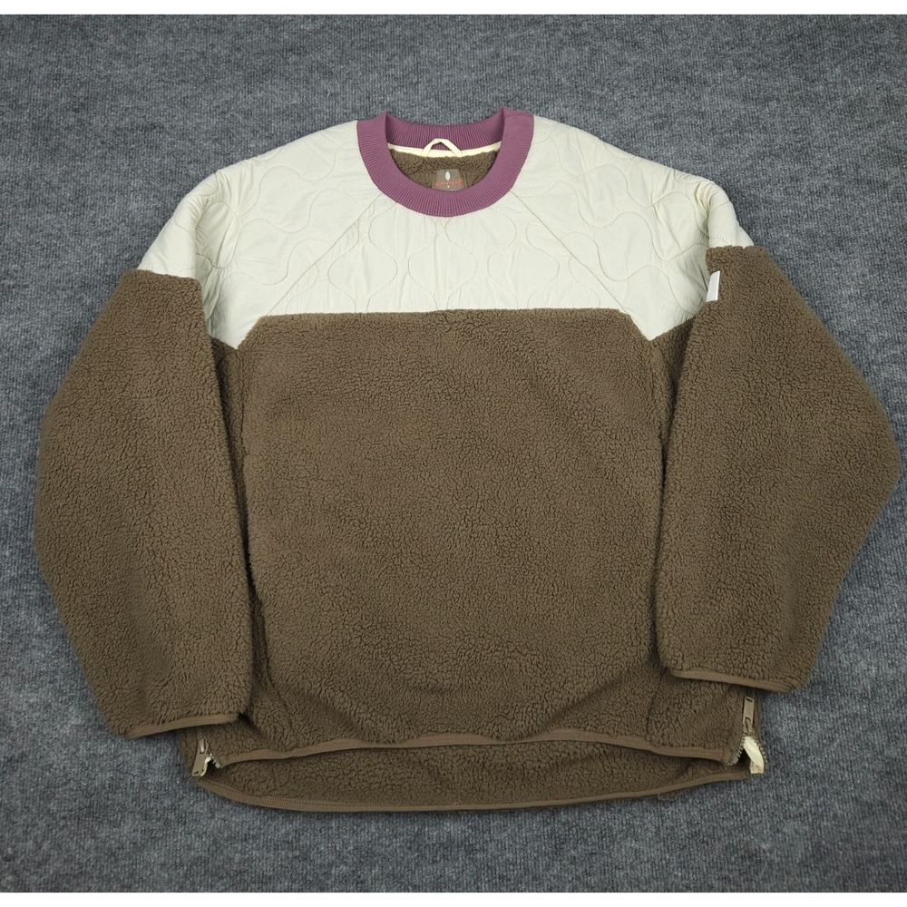 FP Movement Drifter Quilted Crew Fleece Sweater Women's Small Color Block Jacket